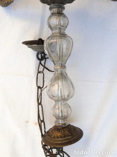 Antig&uuml;edades: L&Aacute;MPARA DE CRISTAL DESMONTADA 4 BRAZOS. - Foto 3