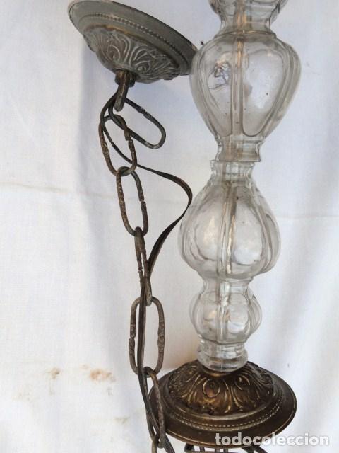 Antig&uuml;edades: L&Aacute;MPARA DE CRISTAL DESMONTADA 4 BRAZOS. - Foto 4