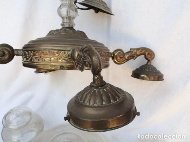 Antig&uuml;edades: L&Aacute;MPARA DE CRISTAL DESMONTADA 4 BRAZOS. - Foto 5