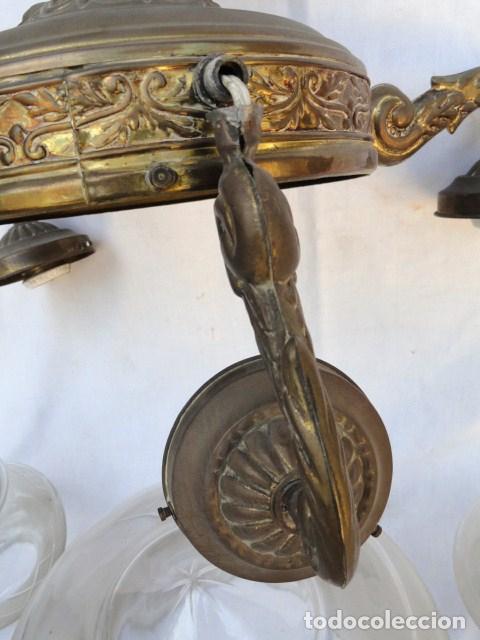 Antig&uuml;edades: L&Aacute;MPARA DE CRISTAL DESMONTADA 4 BRAZOS. - Foto 6
