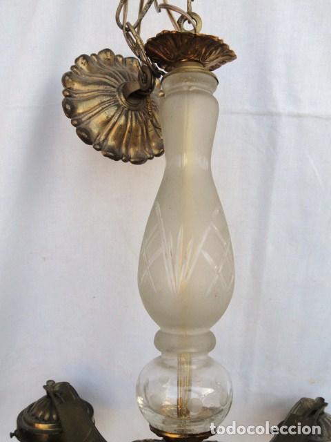 Antig&uuml;edades: L&Aacute;MPARA DE CRISTAL DESMONTADA 5 BRAZOS. - Foto 4