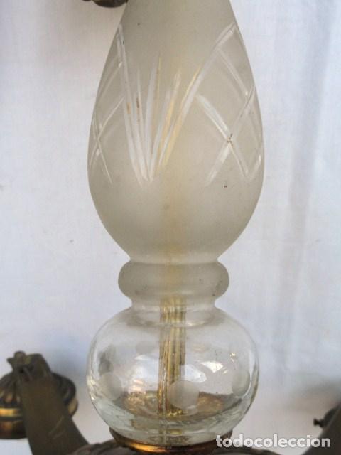 Antig&uuml;edades: L&Aacute;MPARA DE CRISTAL DESMONTADA 5 BRAZOS. - Foto 5