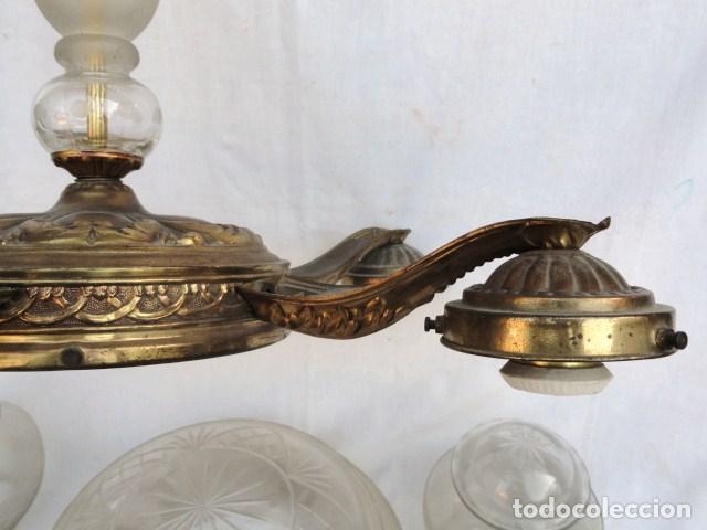 Antig&uuml;edades: L&Aacute;MPARA DE CRISTAL DESMONTADA 5 BRAZOS. - Foto 6