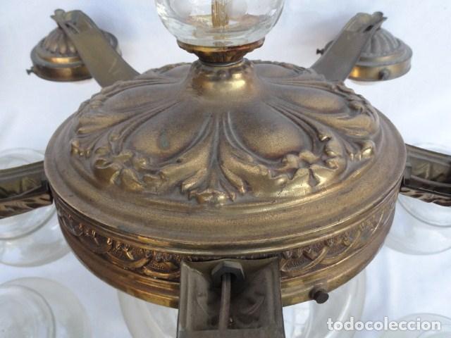 Antig&uuml;edades: L&Aacute;MPARA DE CRISTAL DESMONTADA 5 BRAZOS. - Foto 7