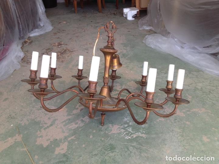 Antiquit&eacute;s: LAMPARA DE ARA&Ntilde;A TAMA&Ntilde;O GRANDE, 10 BRAZOS