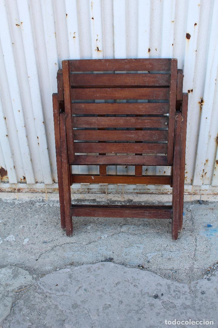 Antig&uuml;edades: silla plegable peque&ntilde;a en madera - Foto 6