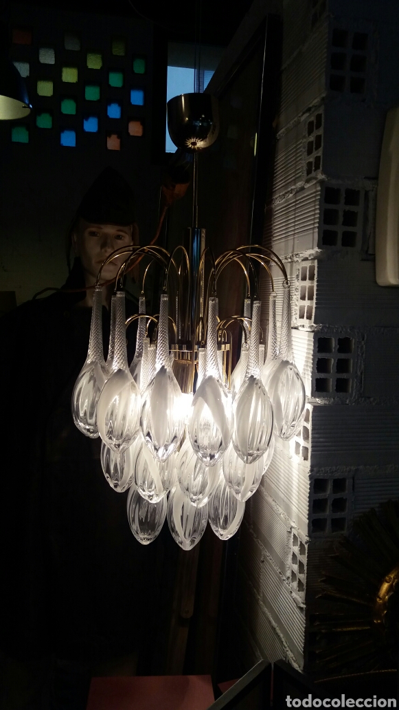 Antig&uuml;edades: Lampara cristal de murano - Foto 5
