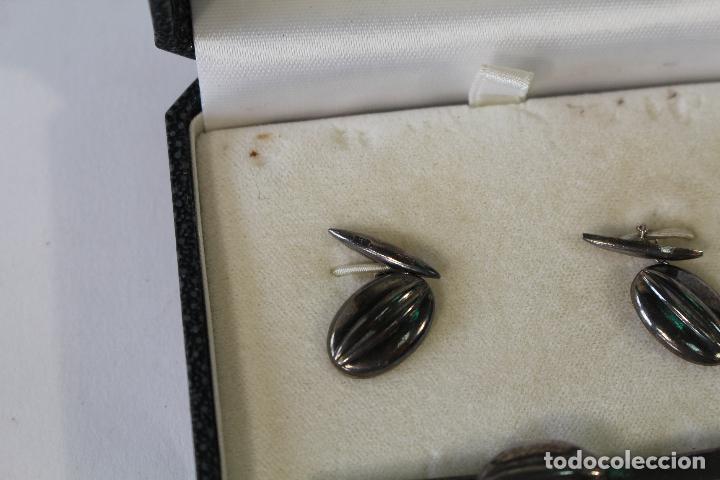 Antig&uuml;edades: gemelos seujetacorbatas en plata de ley - Foto 2