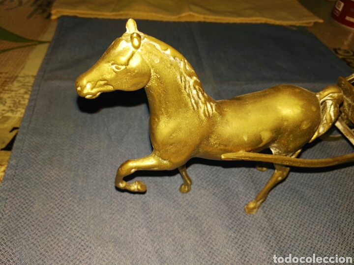 Antig&uuml;edades: Figura carroza con caballo bronce - Foto 2