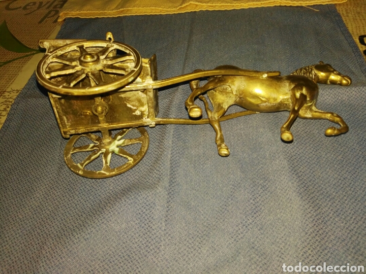Antig&uuml;edades: Figura carroza con caballo bronce - Foto 8