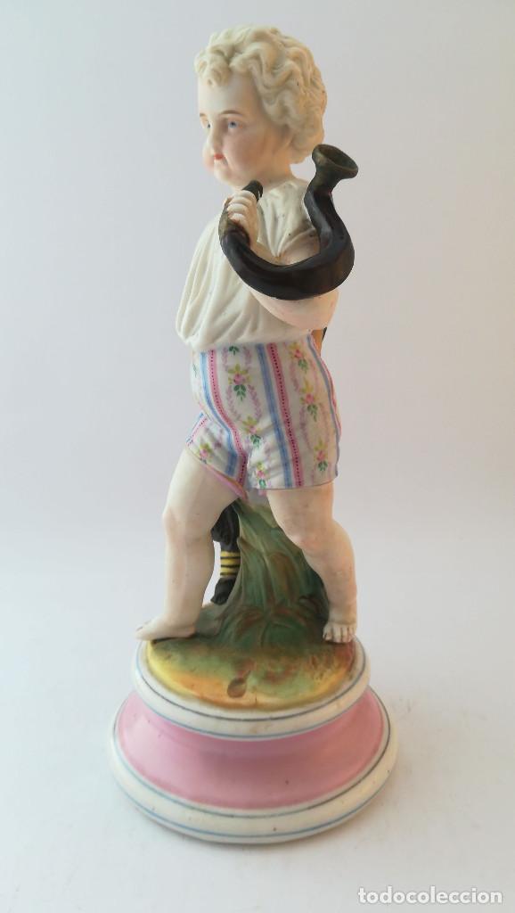 Antig&uuml;edades: NI&Ntilde;O CON FAISAN, BISCUITE POLICROMO - Foto 1