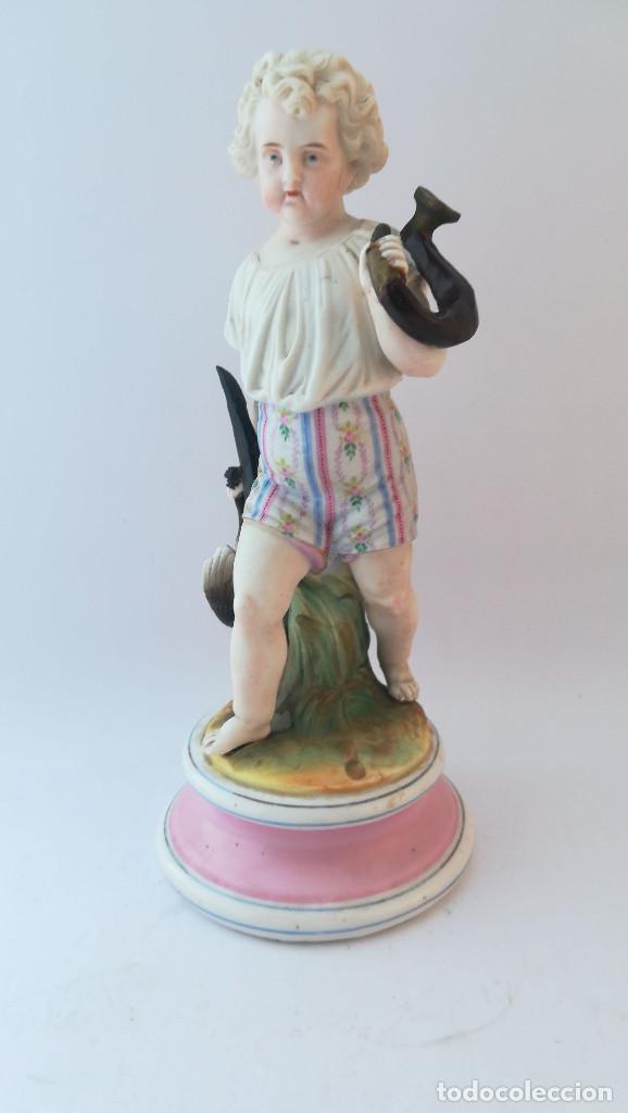 Antig&uuml;edades: NI&Ntilde;O CON FAISAN, BISCUITE POLICROMO - Foto 2