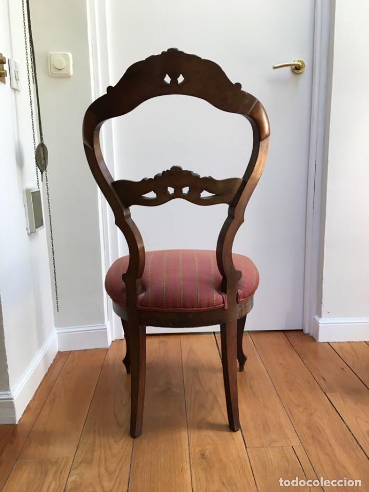 Antig&uuml;edades: Sillas isabelinas de caoba tallada - Foto 4