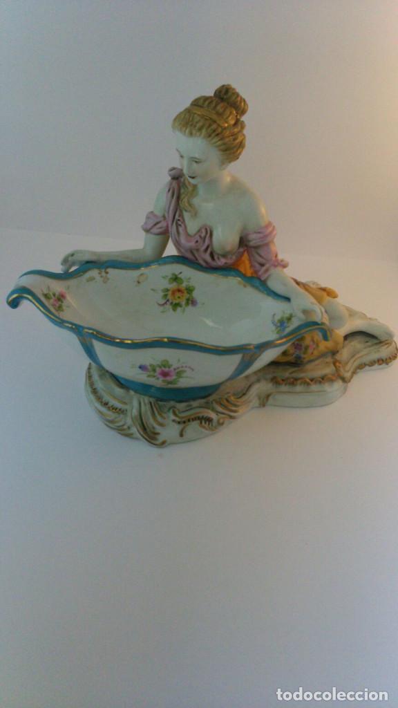 Antig&uuml;edades: CENTRO DE MESA DE PORCELANA CHECOSLOVACA - Foto 2