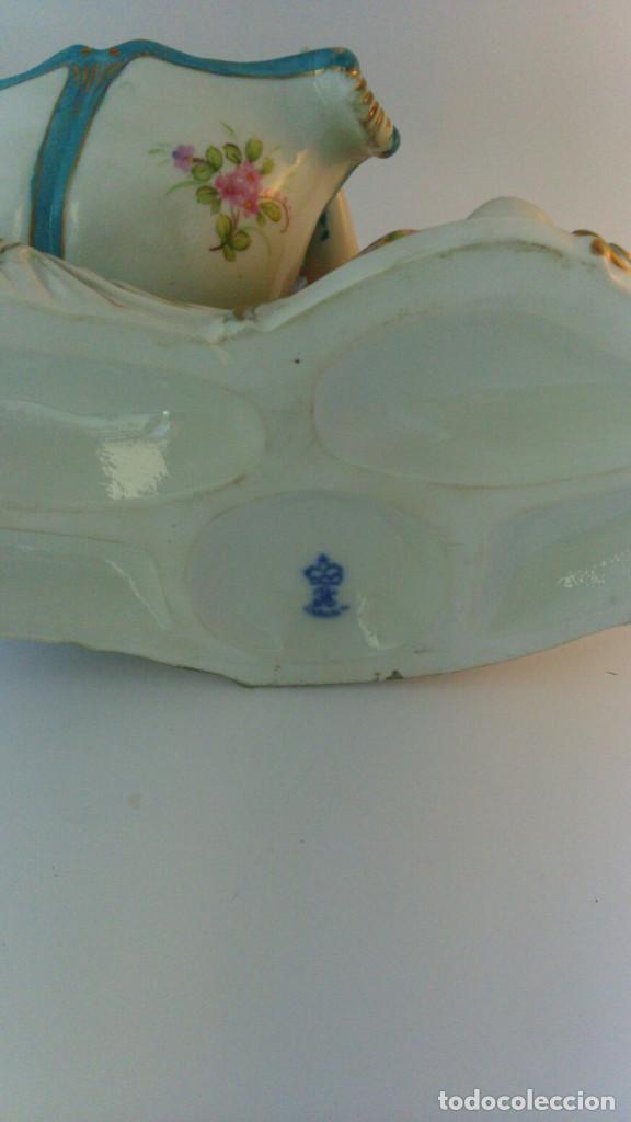 Antig&uuml;edades: CENTRO DE MESA DE PORCELANA CHECOSLOVACA - Foto 3