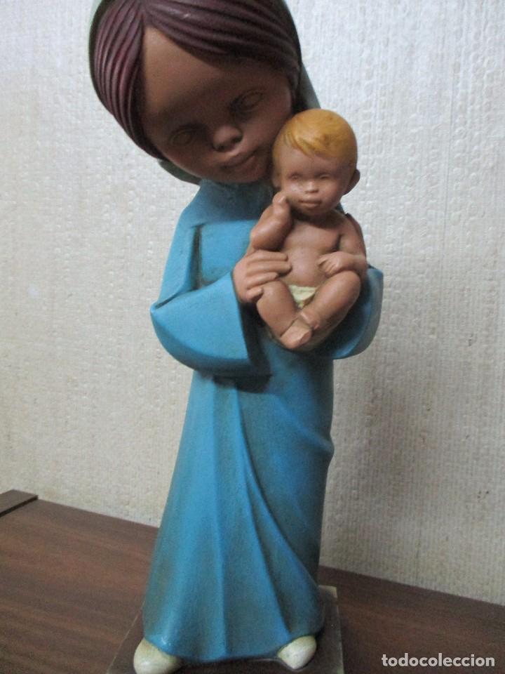 Antig&uuml;edades: VIRGEN CON NI&Ntilde;O de estuco - Foto 3