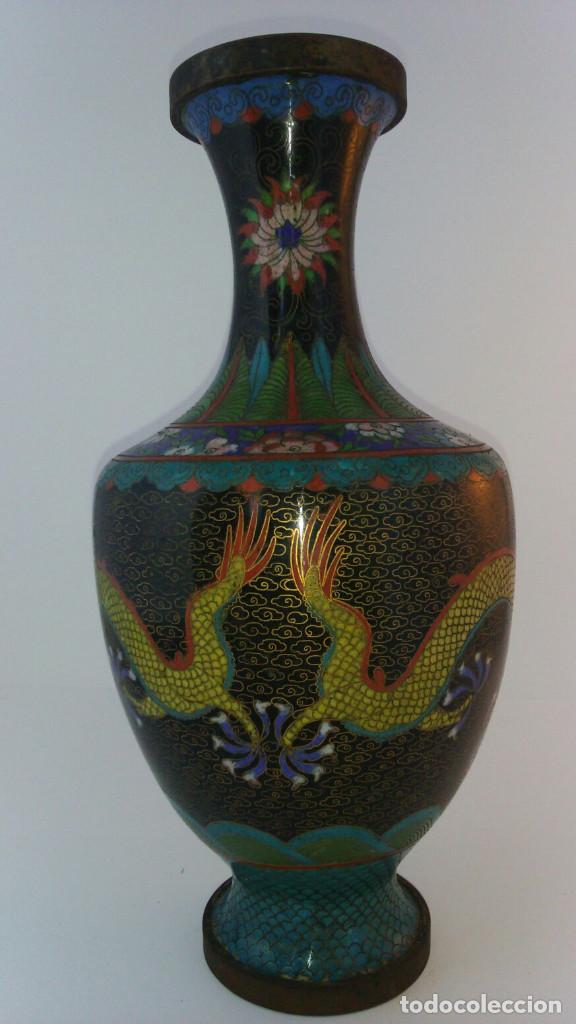 Antig&uuml;edades: JARRON ORIENTAL CLOASSONE, BRONCE ESMALTADO - Foto 1