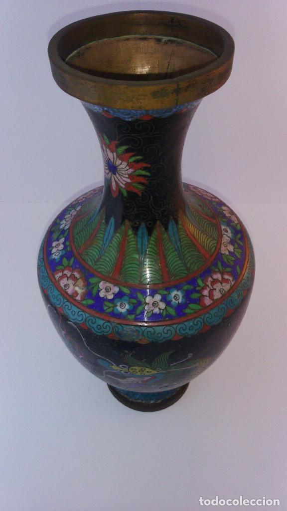 Antig&uuml;edades: JARRON ORIENTAL CLOASSONE, BRONCE ESMALTADO - Foto 2