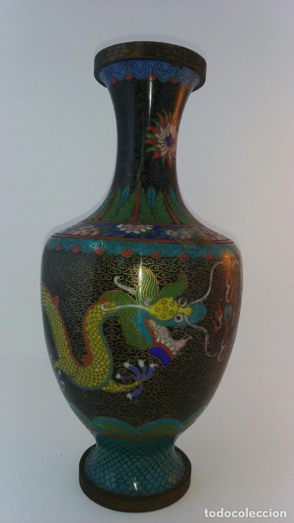 Antig&uuml;edades: JARRON ORIENTAL CLOASSONE, BRONCE ESMALTADO - Foto 1