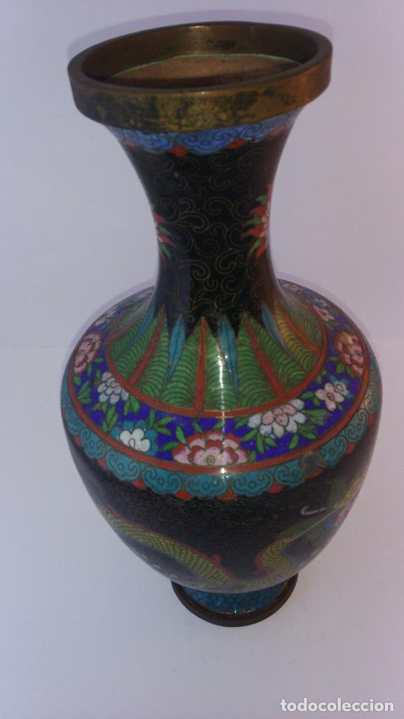 Antig&uuml;edades: JARRON ORIENTAL CLOASSONE, BRONCE ESMALTADO - Foto 2