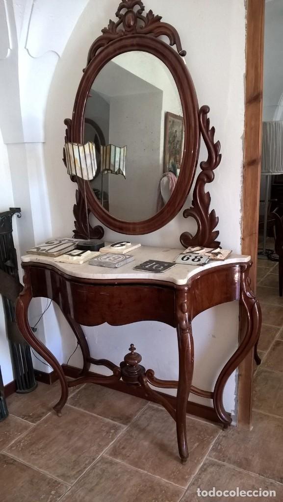 Antig&uuml;edades: Consola isabelina 1830 caoba - Foto 1