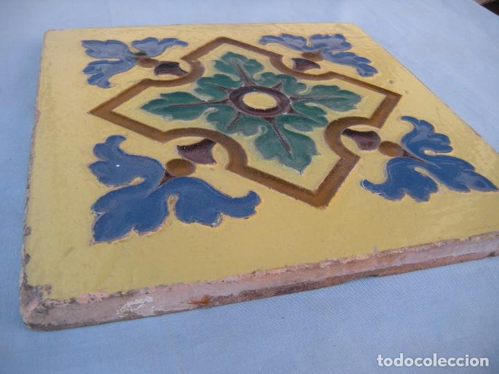 Antig&uuml;edades: ANTIGUO AZULEJO CUERDA SECA - Foto 2