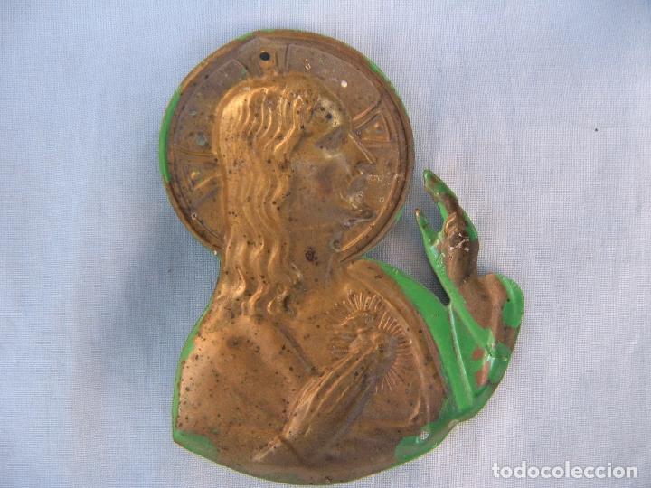 Antig&uuml;edades: CHAPA CORAZ&Oacute;N DE JES&Uacute;S PARA PUERTA - Foto 2