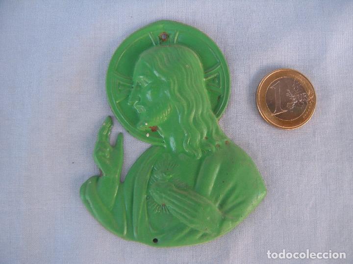 Antig&uuml;edades: CHAPA CORAZ&Oacute;N DE JES&Uacute;S PARA PUERTA - Foto 3