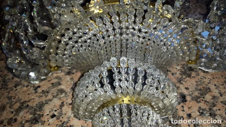 Antig&uuml;edades: ANTIGUO APLIQUE DE BRONCE Y CRISTALES - Foto 2