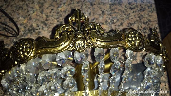 Antig&uuml;edades: ANTIGUO APLIQUE DE BRONCE Y CRISTALES - Foto 4