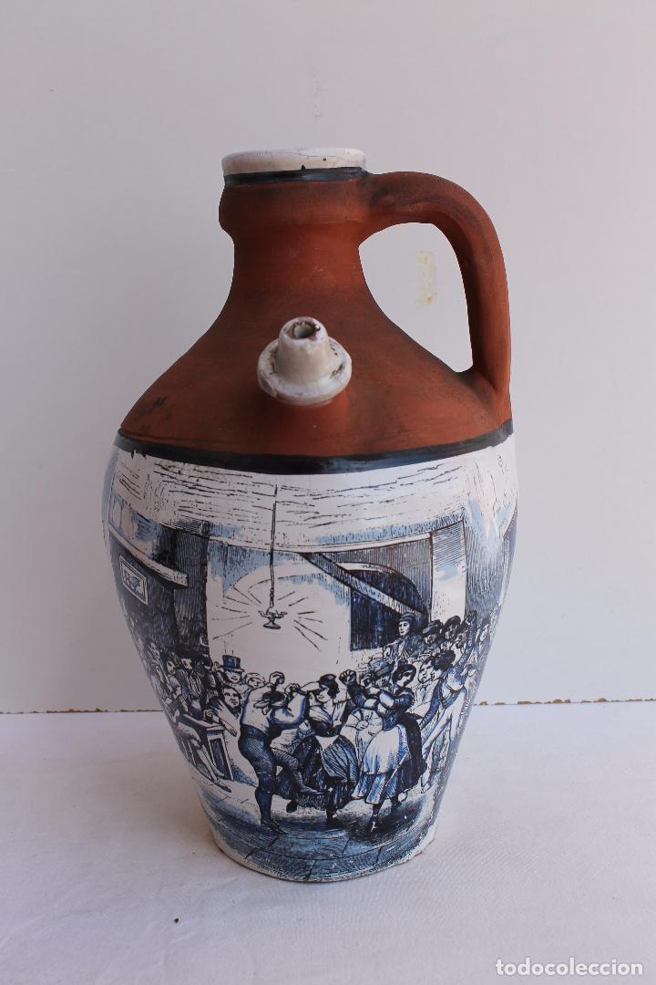 Antig&uuml;edades: BOTIJO CASTELLANO CON DIBUJO EN AZUL - Foto 1