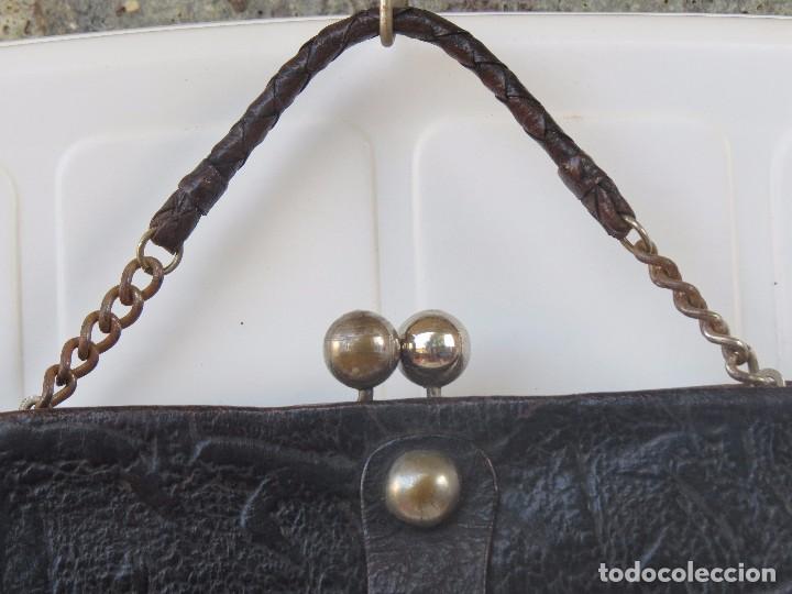 Antig&uuml;edades: ANTIGUO ORIGINAL BOLSO PIEL - Foto 4