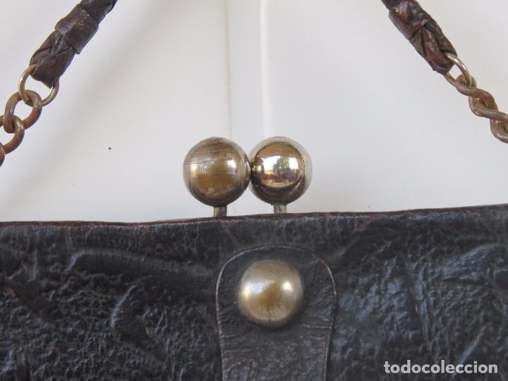 Antig&uuml;edades: ANTIGUO ORIGINAL BOLSO PIEL - Foto 5
