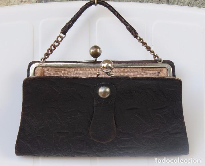 Antig&uuml;edades: ANTIGUO ORIGINAL BOLSO PIEL - Foto 10