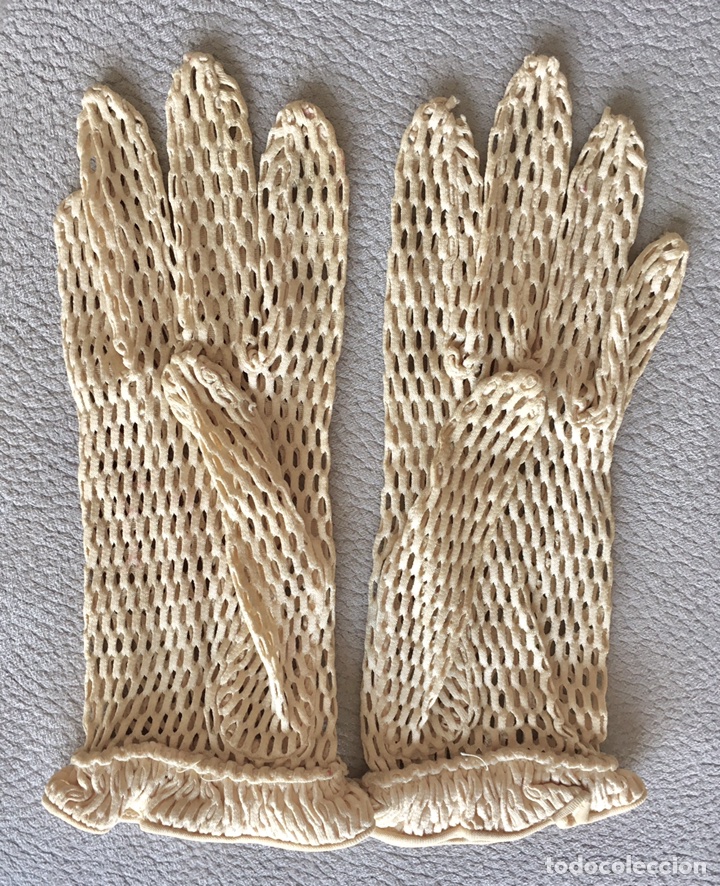 Antig&uuml;edades: Par de guantes calados - Foto 5