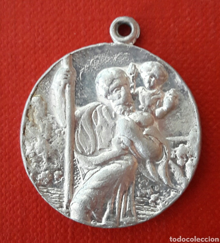 Antig&uuml;edades: Medalla de aluminio San Cristobal - Foto 1