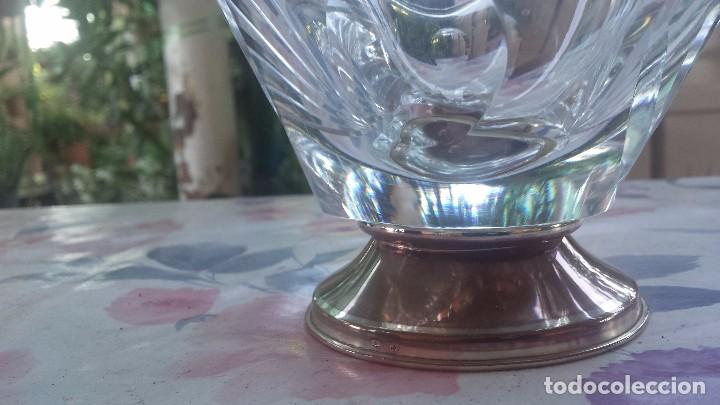 Antig&uuml;edades: antiguo centro de mesa en cristal tallado. y pie en plata - Foto 3