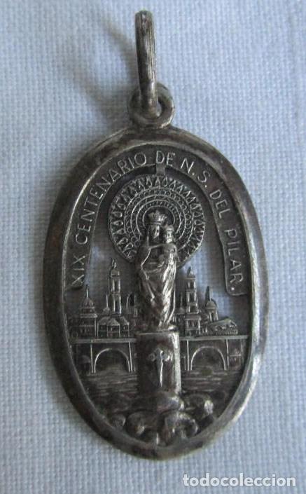 Antig&uuml;edades: Medalla de plata XIX Centenario de Nuestra Se&ntilde;ora del Pilar - Foto 2