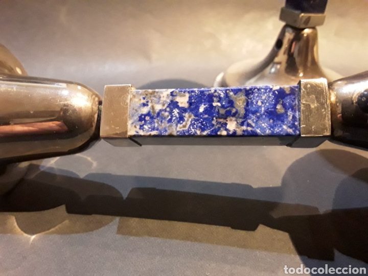 Antig&uuml;edades: Pareja de portavelas en lapislazuli - Foto 3