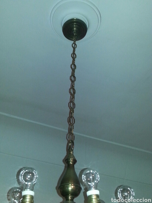 Antig&uuml;edades: Lampara de techo en bronce - Foto 3