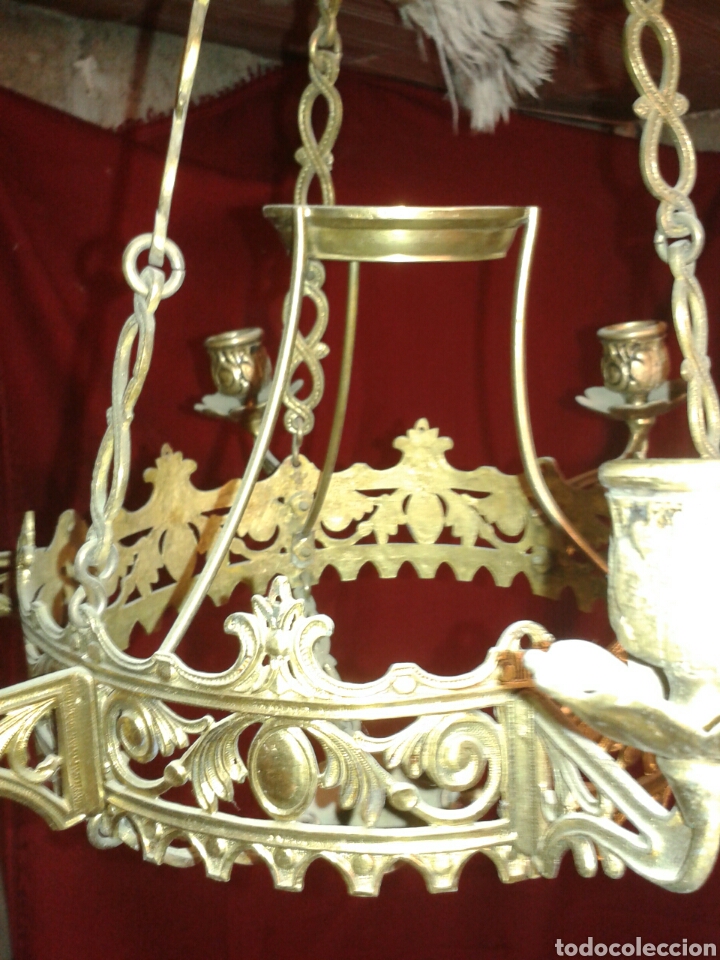 Antig&uuml;edades: LAMPARA BRONCE PARA VELA - Foto 1