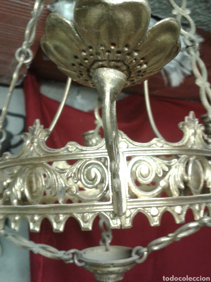Antig&uuml;edades: LAMPARA BRONCE PARA VELA - Foto 2