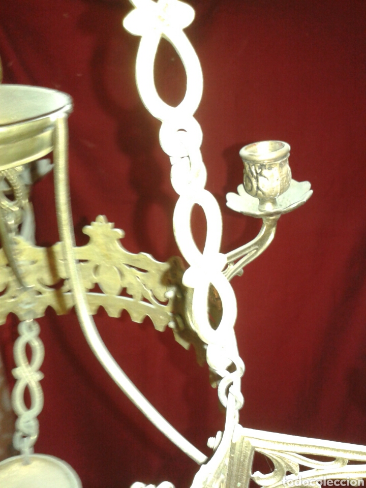 Antig&uuml;edades: LAMPARA BRONCE PARA VELA - Foto 4