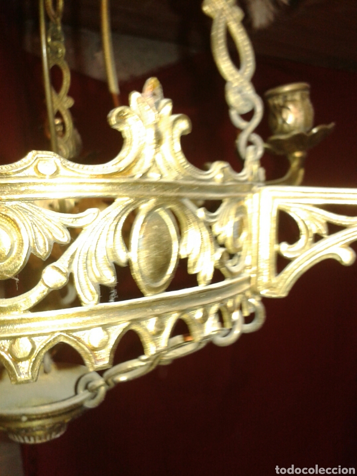 Antig&uuml;edades: LAMPARA BRONCE PARA VELA - Foto 5