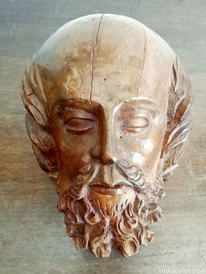 creativo al menos limpiar antigua cabeza talla de madera galicia - religi - Compra venta en  todocoleccion