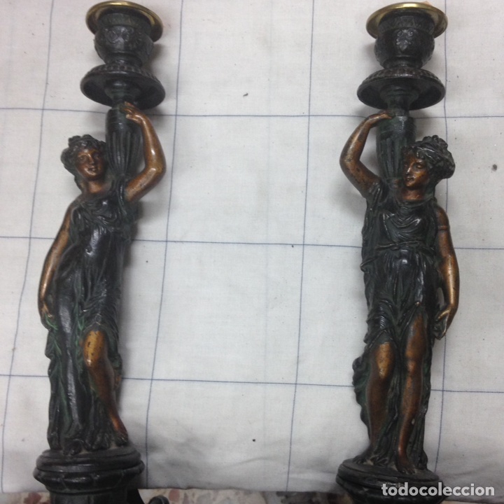 Antig&uuml;edades: Pareja de candelabros - Foto 12