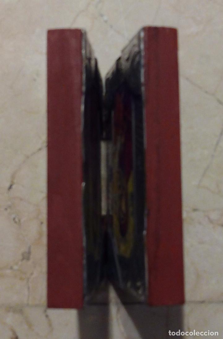 Antig&uuml;edades: D&Iacute;PTICO RELIGIOSO EN MADERA Y METAL - PLATA??? - Foto 10