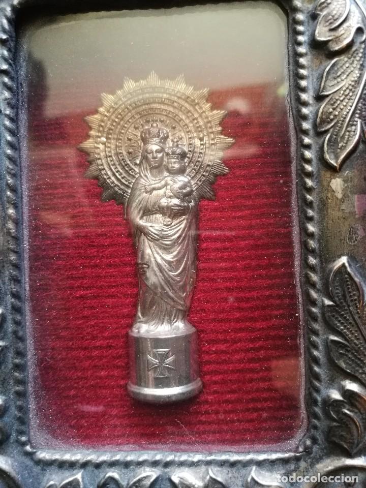 Antig&uuml;edades: Virgen del pilar relieve en marco plateado - Foto 3