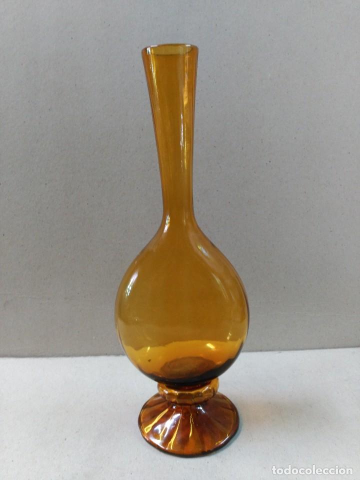 Antig&uuml;edades: JARRON DE CRISTAL COLOR AMBAR - Foto 1