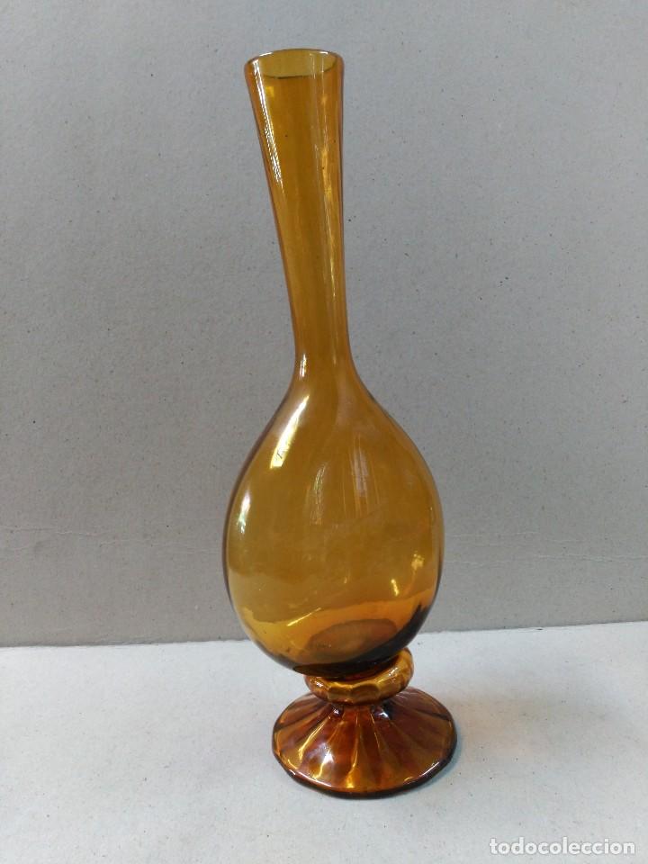 Antig&uuml;edades: JARRON DE CRISTAL COLOR AMBAR - Foto 2